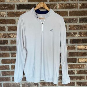 RHOBACK Riva Heather Stripe Performance Q-Zip Long Sleeve Shirt